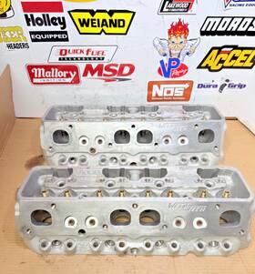 10xwt Brodix Sbc Chevy 350 10x S/p Weld Tech 23 Degree Straight Plug Cylinder Heads