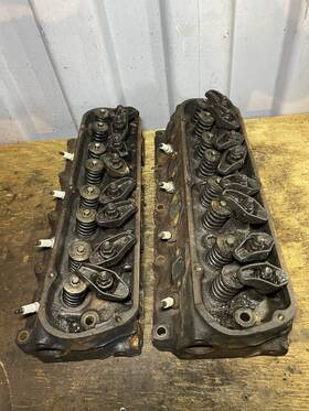 C6oe-m Ford 5j21 1965-66 289 Cylinder Heads-complete Pair With Rockers-dated 5j2 And