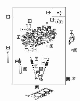 R8293288ab Mopar Genuine Cylinder Head Right Side Remanufactured