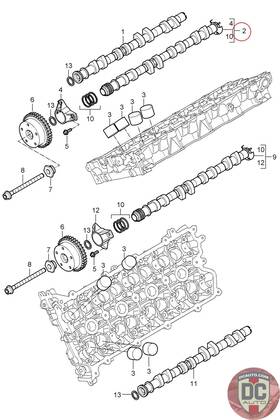 94810501157 Porsche 2003-2006 Cayenne Intake 1-4 Camshaft 4.5 Turbo