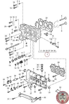 99610493300 Porsche 2005-2006 Boxster 2.7l M96.25 Cyl 1-3 Cylinder Head 71406