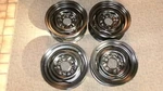 1961-1991 Ford 2WD Truck 4 Restored 15X6" Steel Wheels 5X5.5" Lugs Powder Coated. Fixed Price $540.00.