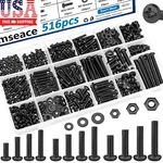 516PCS Black Nuts And Bolts Assortment Kit 21-SIZES M3/M4/M5/M6 Washer. Fixed Price $16.87.