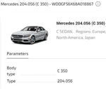 2008 Mercedes C350 Complete Engine M272 3.5L V6 (24-VALVE) (204.056) Q0000000001. Fixed Price $3300.00.