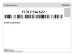 Genuine Bmw Inlet Camshaft 11-31-7-514-627 New. Fixed Price $424.21.