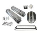 Sbc Chevy 350 Pol Center Bolt Tall Valve Covers Tbi & 12" Air Cleaner Breather. Fixed Price $185.00.