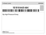 Genuine Bmw Rp High Pressure Pump 13-51-8-643-464 New. Fixed Price $1027.78.