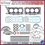 3.6L Head Gasket & Intake Exhaust Valves Bolts Set For 2011-16 Chrysler Dodge. Fixed Price $110.00.