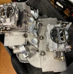 Mopar "max Wedge" Intake Manifold 2402726-1M Complete W/carbs & Air Cleaners. Fixed Price $5100.00.