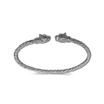 Jaguar Head Coiled Rope West Indian Bangle .925 Sterling Silver (made Usa). Fixed Price $160.00.