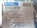 Ajusa 81030300 Head Bolt Set. For FS7E, FS7G, Fp, And FP55 Mazda (O10-D4). Fixed Price $23.55.