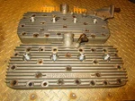 Offenhauser 1939 - 1949 Ford Flathead Finned Aluminum Heads & Generator Bracket. Fixed Price $855.00.