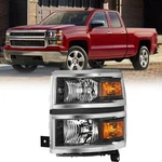 Driver Left Side Headlight For 2014-2015 Chevy Silverado 1500 Chrome Headlamp. Fixed Price $65.09.