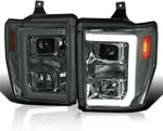Smoke Projector Headlights W/led Bar Compatible With 2008-2010 Ford F-250, F-350. Fixed Price $502.99.
