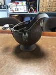 Vintage Copper Helmet Coal Bucket Brass Lions Heads 22X19CM. Fixed Price $33.67.