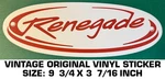 Renegade - Vintage Original Decal Sticker. Fixed Price $8.04.