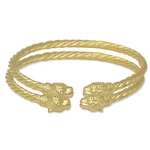 Jaguar Head Coiled Rope West Indian Bangle 14K Gold Plated .925 Sterling Silver. Fixed Price $333.00.