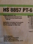 Fel-pro HS8857PT6 Engine Cylinder Head Gasket Set Usa. Fixed Price $39.15.