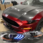Pair Of Headlights 18-23 Ford Mustang Led Projector Headlamps Rgb Drl Lh. Fixed Price $399.99.