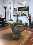 Vintage Brass Coal Scuttle With Lions Heads Handle 22X16X14CM. Fixed Price $33.67.