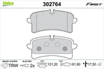 Valeo 302764 Brake Pad Set, Disc For Audi. Fixed Price $54.20.