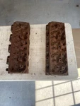 Pair Of D1ZE 351 Cleveland Cobra Jet 4V Open Chamber Cylinder Heads. Fixed Price $550.00.