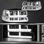 Led Chrome Clear Headlights+bumper For 99-02 SILVERADO/00-06 Tahoe Suburban G2. Fixed Price $64.99.